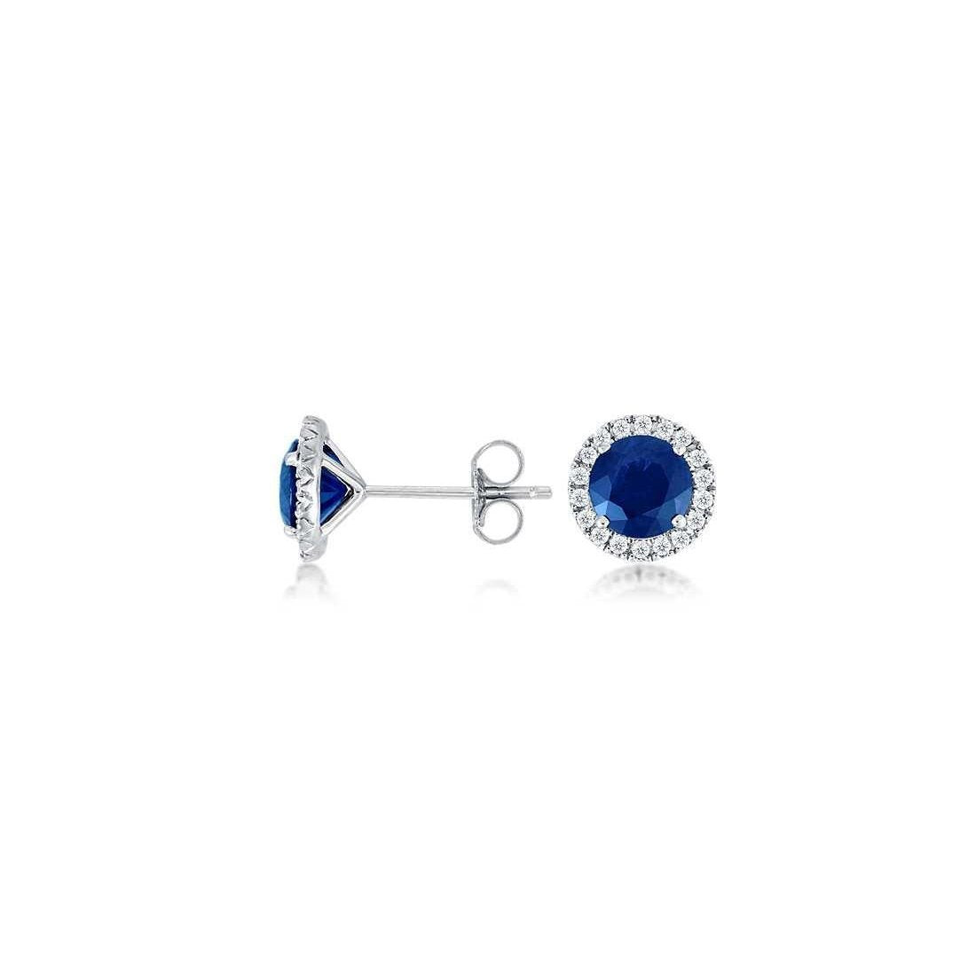 Orecchini a bottone con zaffiro dello Sri Lanka da 2,96 ct - harrychadent.it