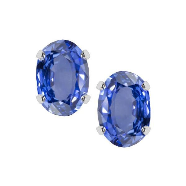 Zaffiro di Ceylon 8 ct. Orecchini con paia di orecchini in oro bianco 14 carati con borchie - harrychadent.it