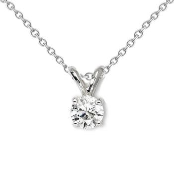 Solitario da 1 carato con ciondolo in oro bianco con diamanti rotondi 14K - harrychadent.it