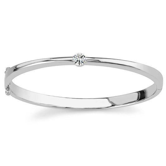 0.50 Carati Bracciale Solitario Rotondo Con Vero Diamanti Oro Bianco 14K