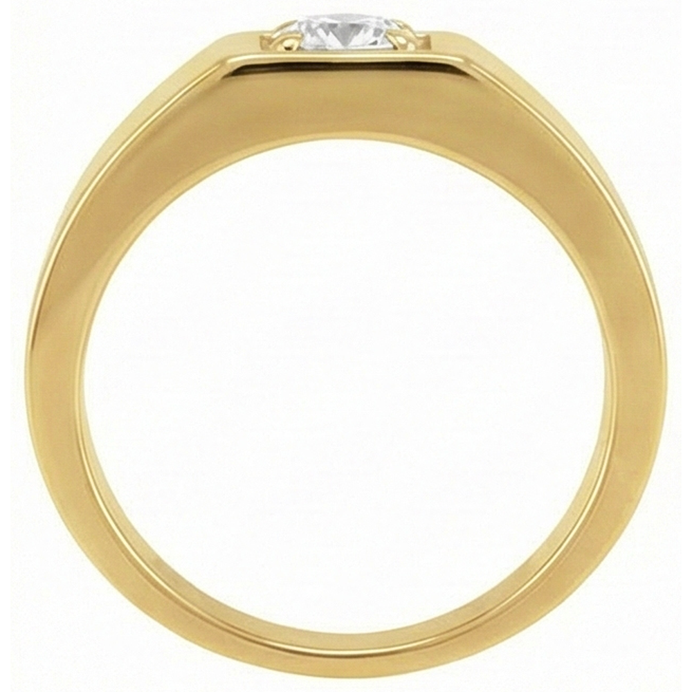 Anello Solitario Oro 14 Carati Giallo con Diamante Fine – vista frontale