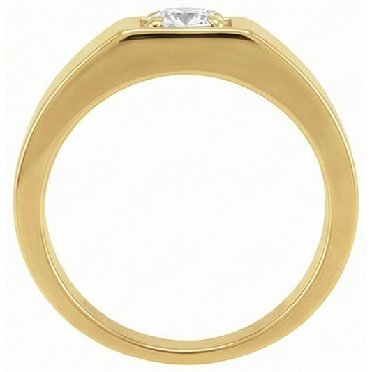 Anello Solitario Oro 14 Carati Giallo con Diamante Fine – vista frontale