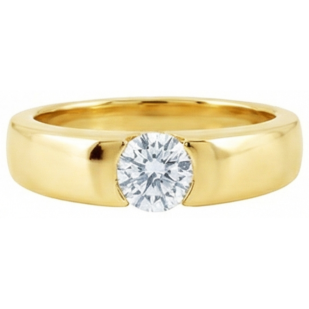 vero round diamante 1.50carati anello vista frontale