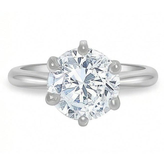 vero round diamante 1.50carati anello angolo laterale