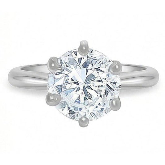 vero round diamante 1.50carati anello angolo laterale