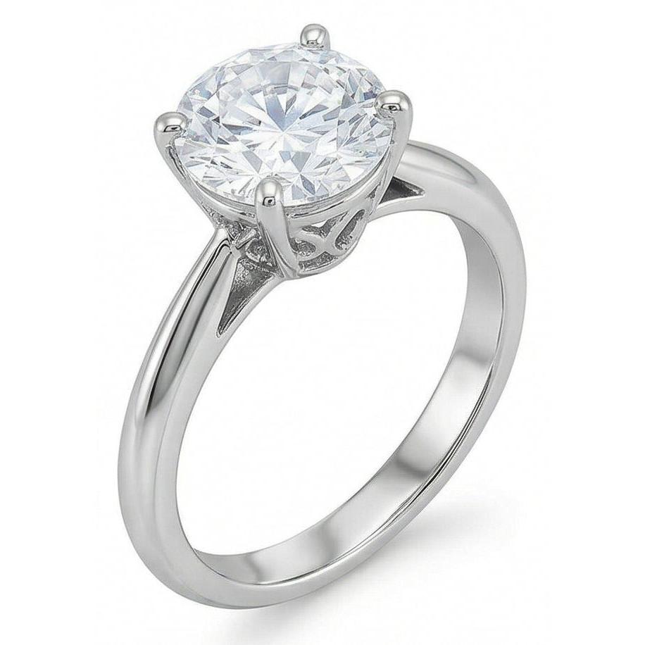 vero round diamante 1.50carati anello dettaglio ravvicinato