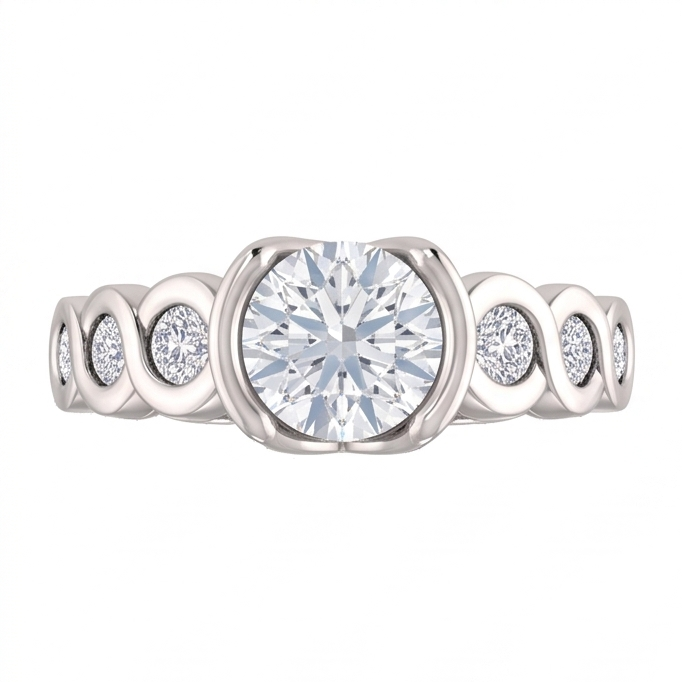 1.86 Carati. Anello Anniversario Di Matrimonio Con Naturale Diamanti Naturali Autentici ( non creati in laboratorio ) Brillanti Rotondi