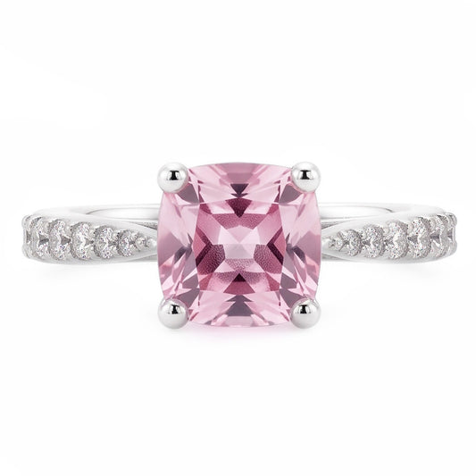1.91 carati rosa zaffiro cuscino bianco anello di fidanzamento pietra preziosa