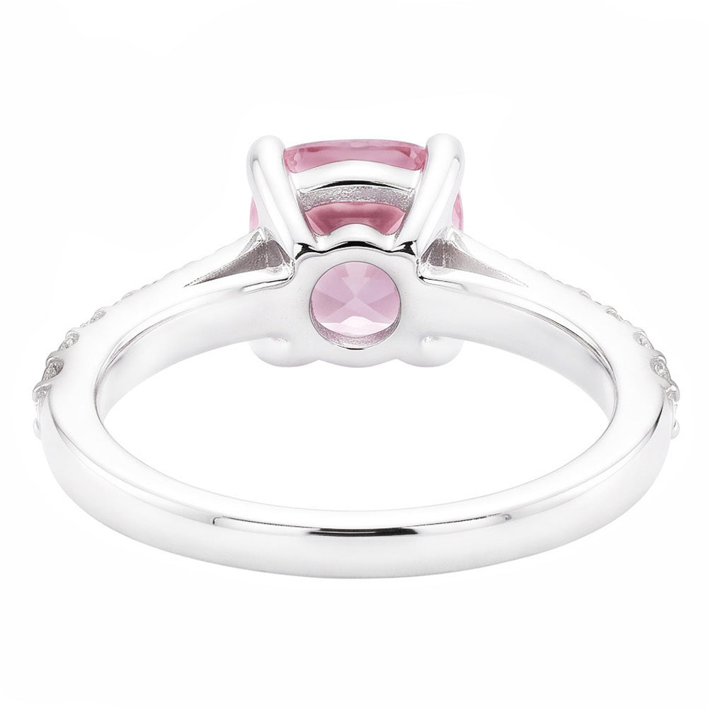 1.91 carati rosa zaffiro cuscino bianco anello di fidanzamento pietra preziosa