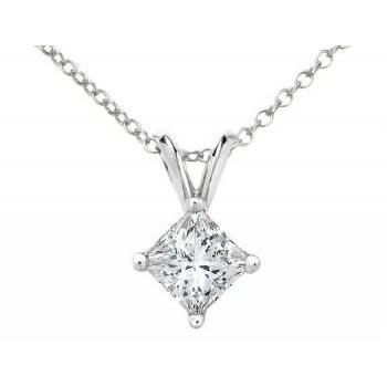 1 Carato Set di Punte Principessa Diamante Collana Pendente