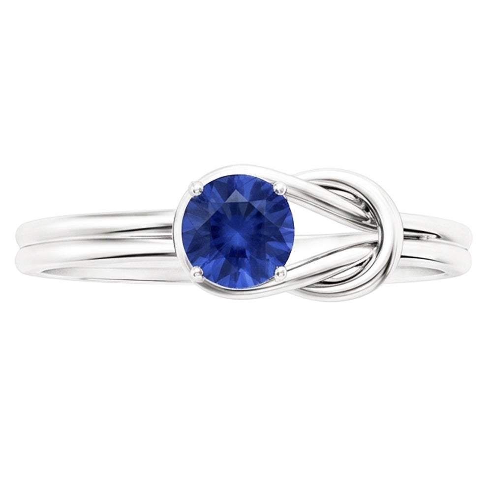 1 carato solitario blu zaffiro bianco oro 14k gioielli anello fantasia nuovo