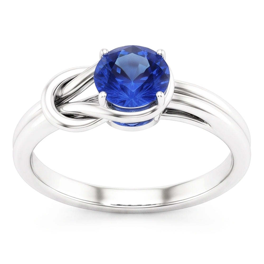 1 carato solitario blu zaffiro bianco oro 14k gioielli anello fantasia nuovo