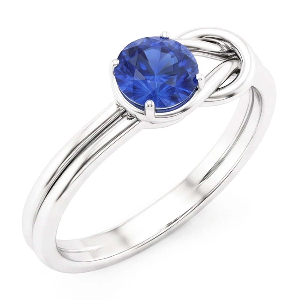 1 carato solitario blu zaffiro bianco oro 14k gioielli anello fantasia nuovo