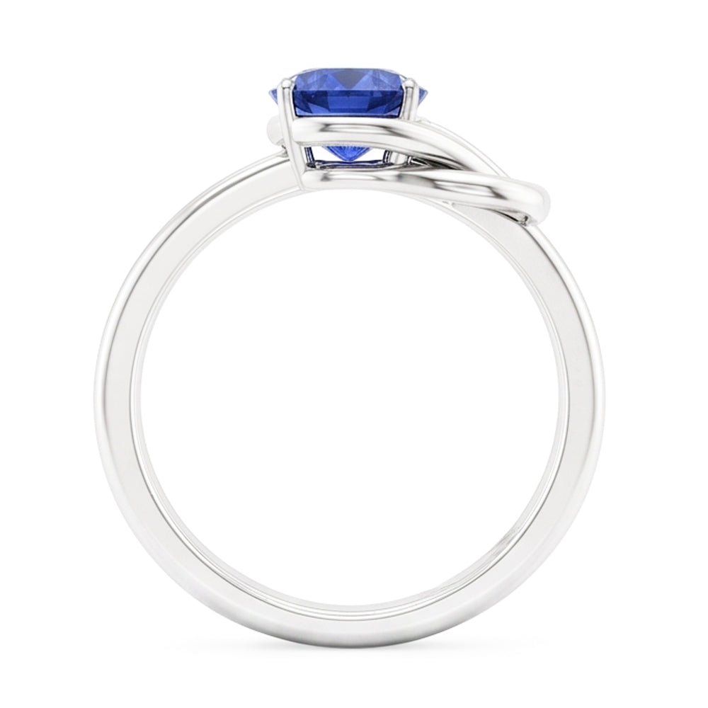 1 carato solitario blu zaffiro bianco oro 14k gioielli anello fantasia nuovo