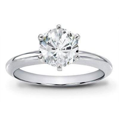 1.25 Carats Round Genuino Diamond Solitaire Ring 14K White Gold