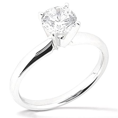 1.5 Carati. Anello Solitario Con Naturale Diamante. Gioielli In Oro Bianco 14K