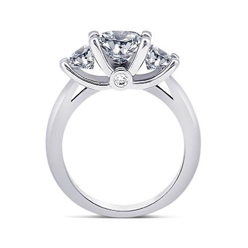 1.71 Carati. Anello Per Anniversario Con 3 Pietre Rotonde Con Naturale Diamanti Rotondi Gioielli In Oro Bianco