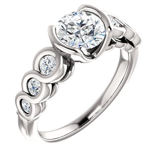1.86 Carati. Anello Anniversario Di Matrimonio Con Naturale Diamanti Brillanti Rotondi
