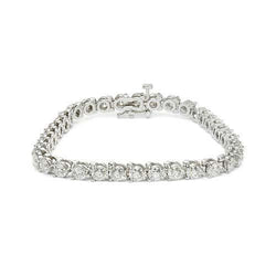 10.50 Carati Bracciale Con Genuino Diamanti Tondi 14K Gioielli In Oro Bianco Sparkling