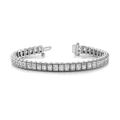 10.50 Carati Bracciale Tennis Con Genuino Diamanti In Oro Bianco 1K Gioielli