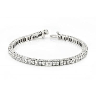 10.50 Carati Bracciale Tennis Con Genuino Diamanti In Oro Bianco 1K Gioielli