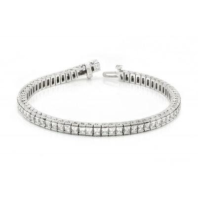 10.50 Carati Bracciale Tennis Con Genuino Diamanti In Oro Bianco 1K Gioielli