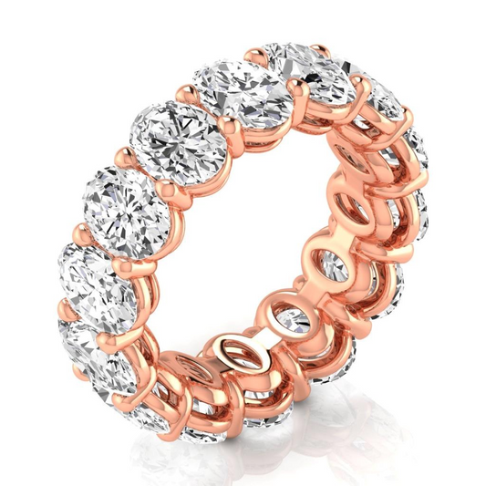 Taglio Ovale Diamante Fine anello in Oro Rosa 14K – vista principale