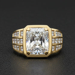 Anello da Uomo 10K White Gold – Brillante Radiant 10 carati