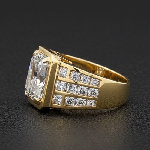 Sofisticato Brillante Anello da Uomo 10 carati – vista frontale