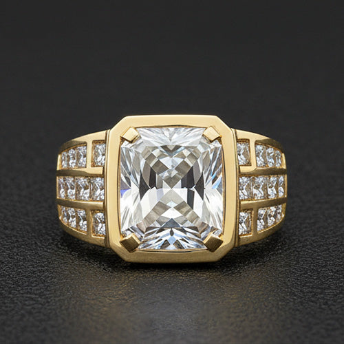 Brillante Anello da Uomo 10 carati 10K White Gold – vista principale