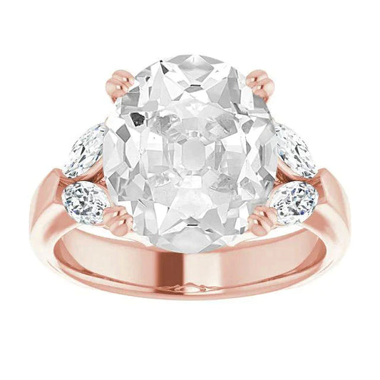 Diamante Fine Anello di Fidanzamento 6,50-carati Oro Rosa 14K – vista principale