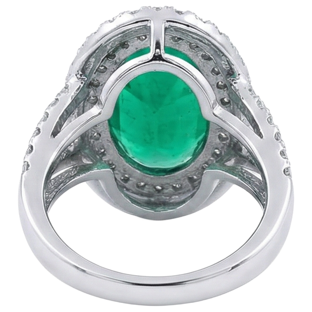vero round diamante 11.25carati anello su bianco