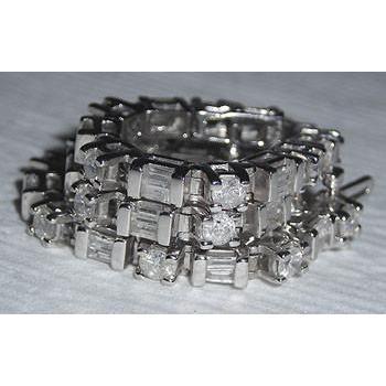 11.40 Ct. Bracciale Tennis WG Baguettes & Vero Diamanti Tondi