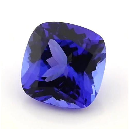 Cuscino Tanzanite Blu anello in Gold – vista frontale