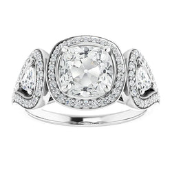 Anello di Fidanzamento Halo Oro 14 Carati Bianco con Brillante