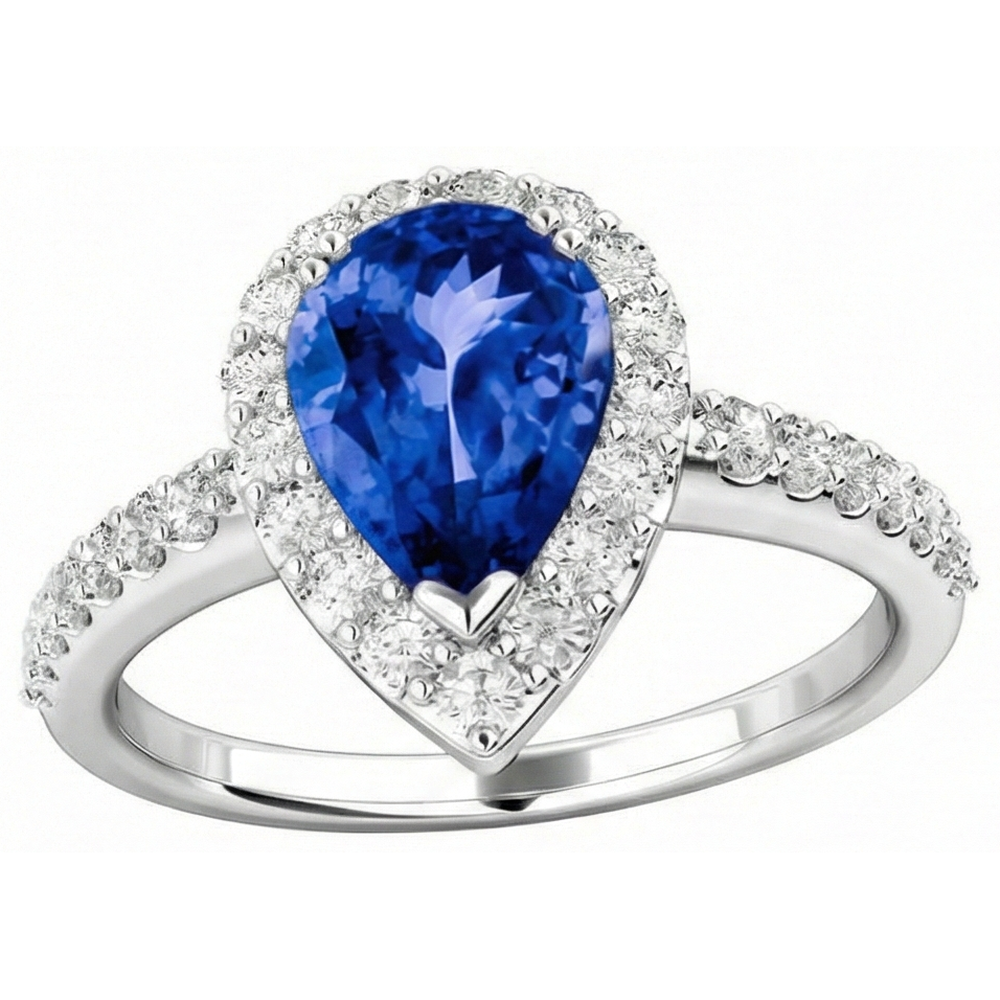 vero round tanzanite 12.25carati fede eternity angolo laterale