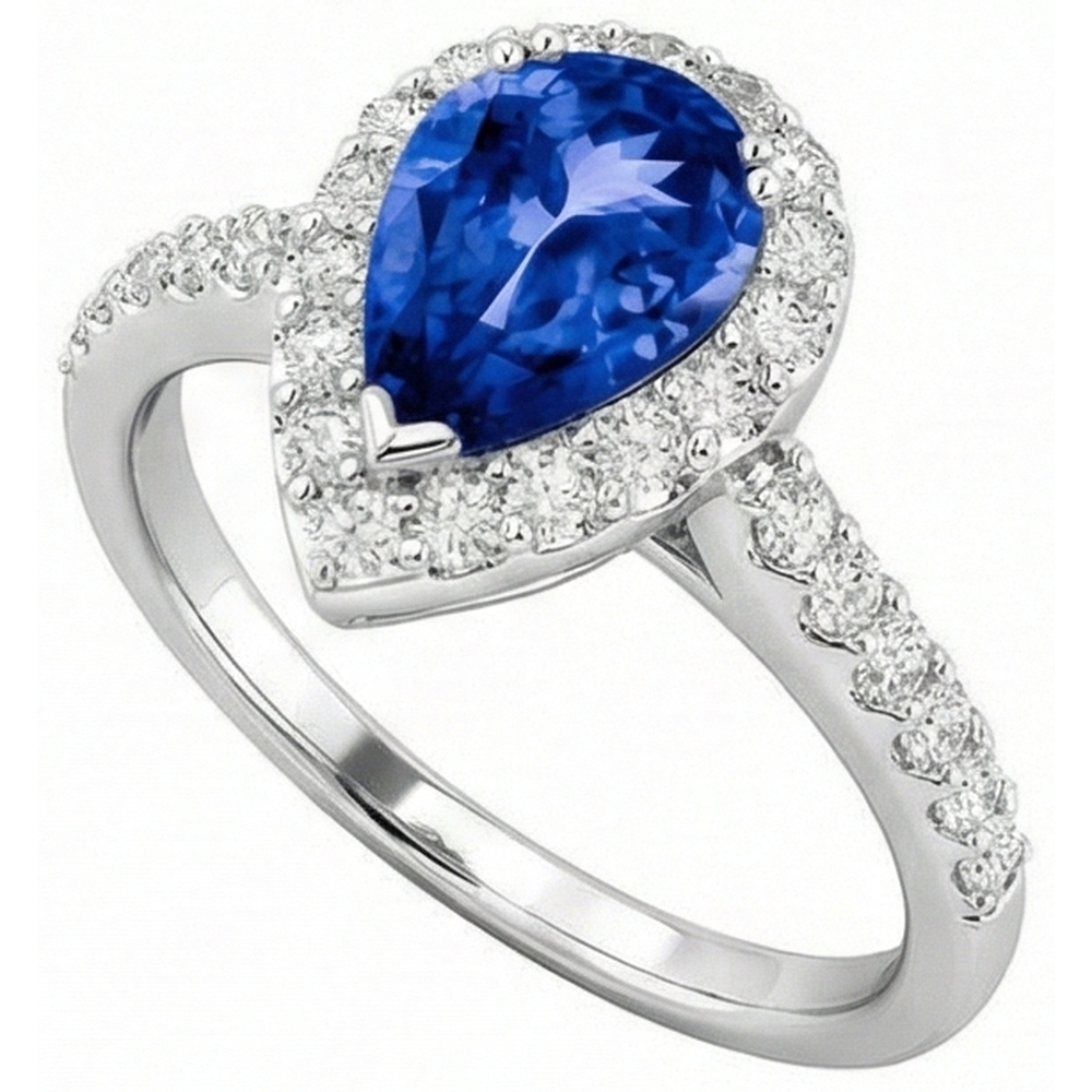 vero round tanzanite 12.25carati fede eternity dettaglio ravvicinato