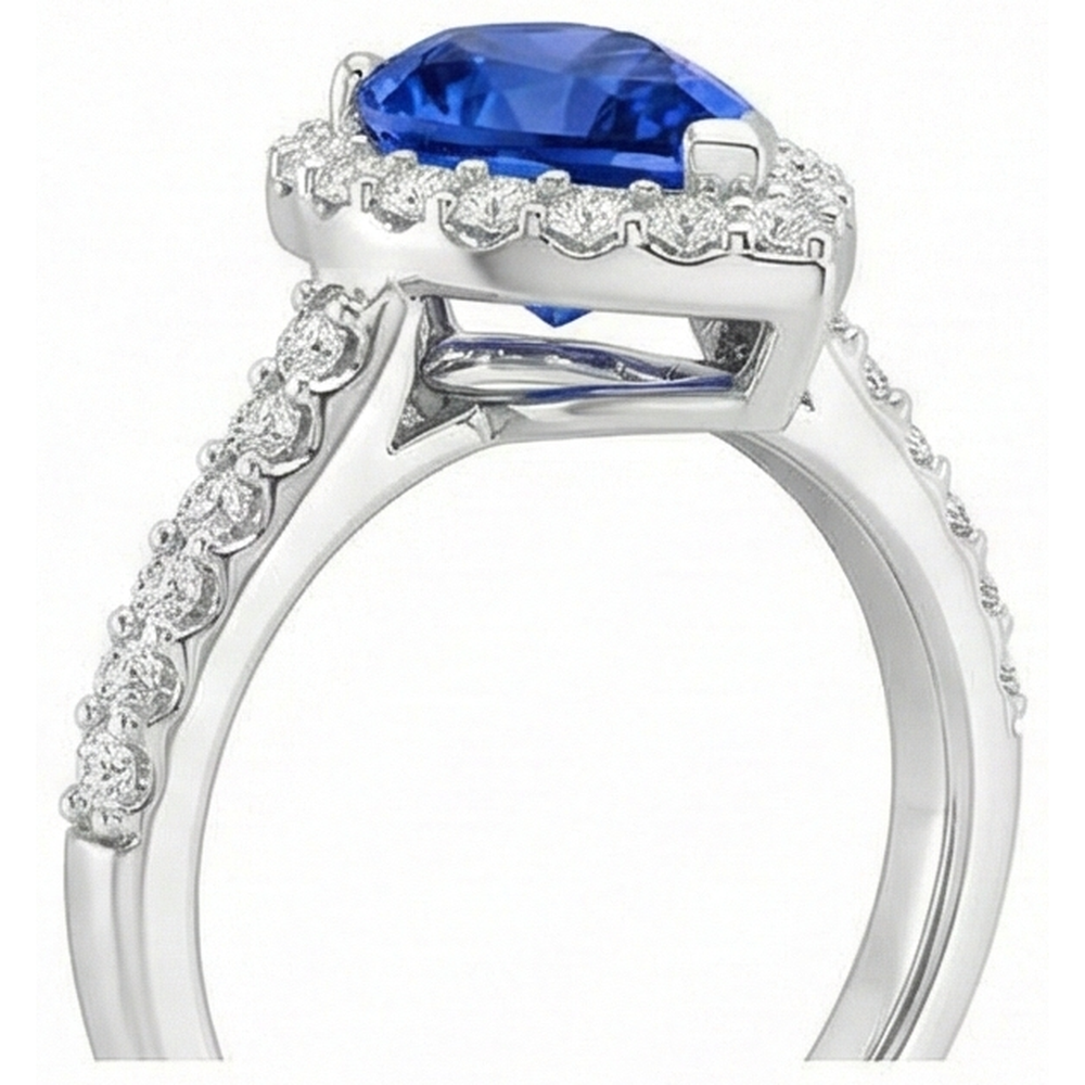 vero round tanzanite 12.25carati fede eternity vista dall'alto