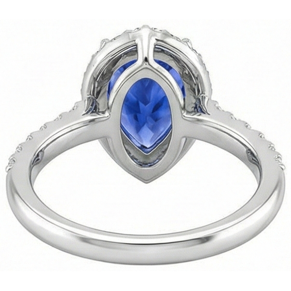 vero round tanzanite 12.25carati fede eternity con accenti diamanti