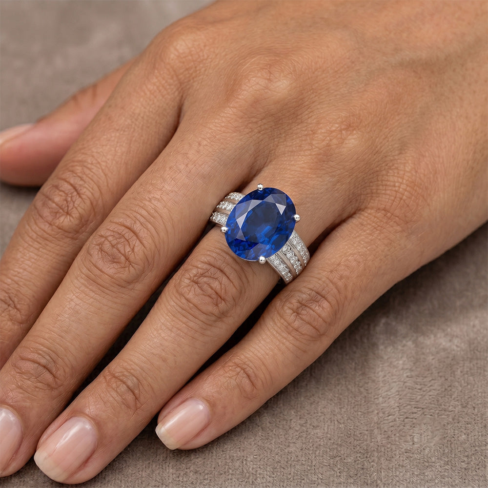 12 Carati Zaffiro Anello di Fidanzamento