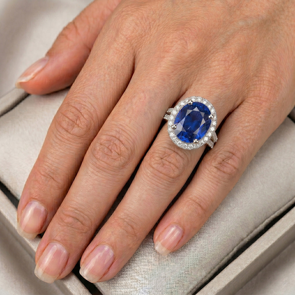 12 Ct Zaffiro Anello
