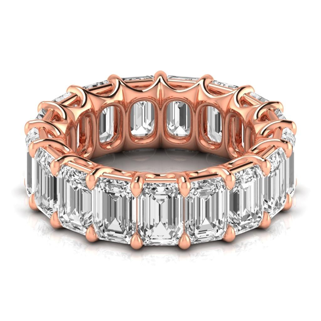 Diamante Fine Eternity Band 12,75 carati Oro Rosa 14K – vista frontale