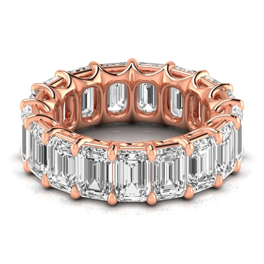 Diamante Fine Eternity Band 12,75 carati Oro Rosa 14K – vista frontale
