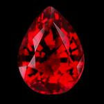Goccia Rubino Sangue di Piccione anello in Gold – vista frontale