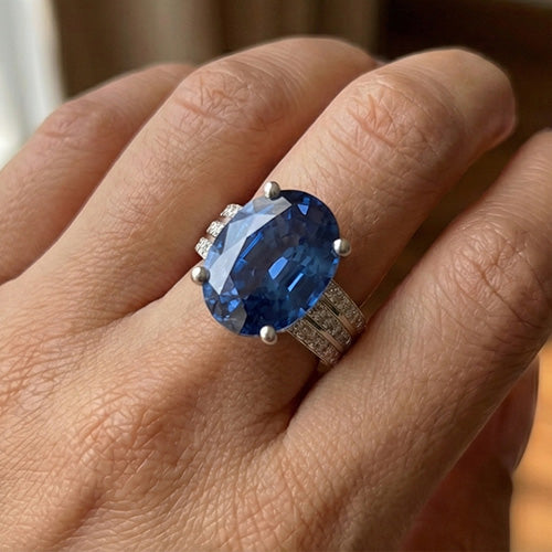 12 Carati Zaffiro Anello di Fidanzamento