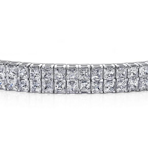 13 Carati Splendido Braccialetto Tappeto Con Genuino Diamanti Taglio Principessa