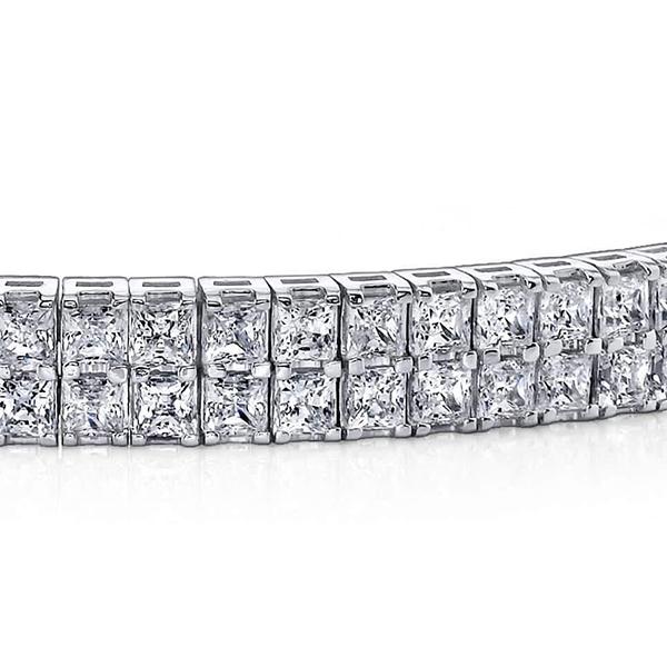 13 Carati Splendido Braccialetto Tappeto Con Genuino Diamanti Taglio Principessa