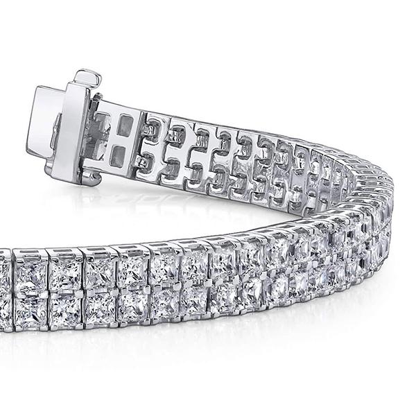 13 Carati Splendido Braccialetto Tappeto Con Genuino Diamanti Taglio Principessa