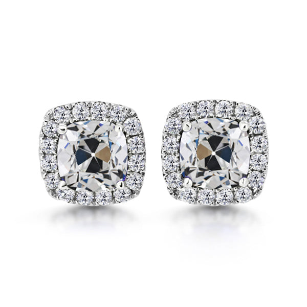 Orecchini a Lobo Oro Bianco 14K con Diamante Fine – vista principale