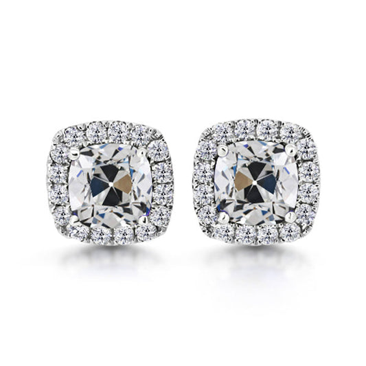 Orecchini a Lobo Oro Bianco 14K con Diamante Fine – vista principale